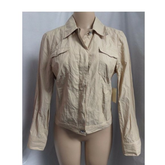 Coldwater Creek Jackets & Blazers - "COLDWATER CREEK" KHAKI CRINKLE CAREER CASUAL JACKET BLAZER SIZE: 10 NWT